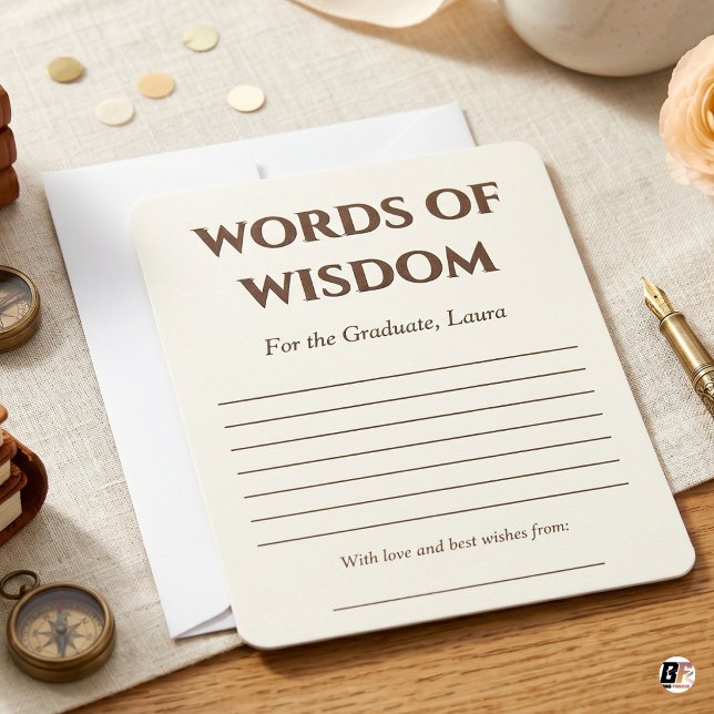 Elegant anpassat namn Visdomsord Examen Present Tack Kort (#graduation)