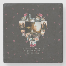 Elegant Anpassningsbar 18 Foto Hjärtformade för he Stenunderlägg