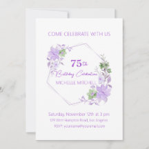 Elegant Anpassningsbar 75:e Birthday Lavender Blom