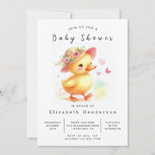 Elegant Anpassningsbar Anka Baby Shower Inbjudningar