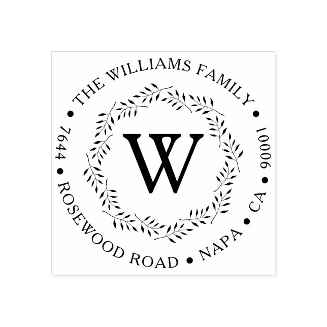 Elegant Anpassningsbar av andedräkt Monogrammed Re Stämpel (Tryck)