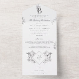Elegant Anpassningsbar Blommigt Monogram Organiskt