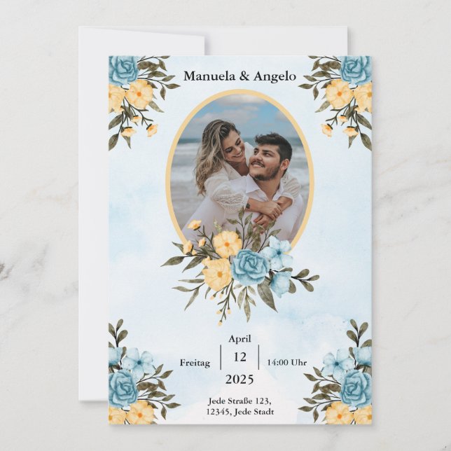  Elegant Anpassningsbar Bröllopsinbjudan | Stilren Inbjudningar (Framsida)
