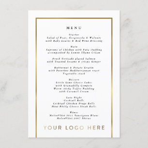 Elegant Anpassningsbar Business Logotyp Guld Ram-m Meny