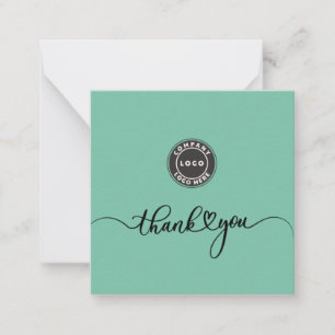 Elegant Anpassningsbar Business Logotyp Tack Anteckningskort