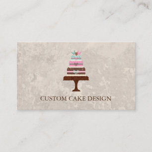 Elegant Anpassningsbar Cake Design dekorerar affär Visitkort