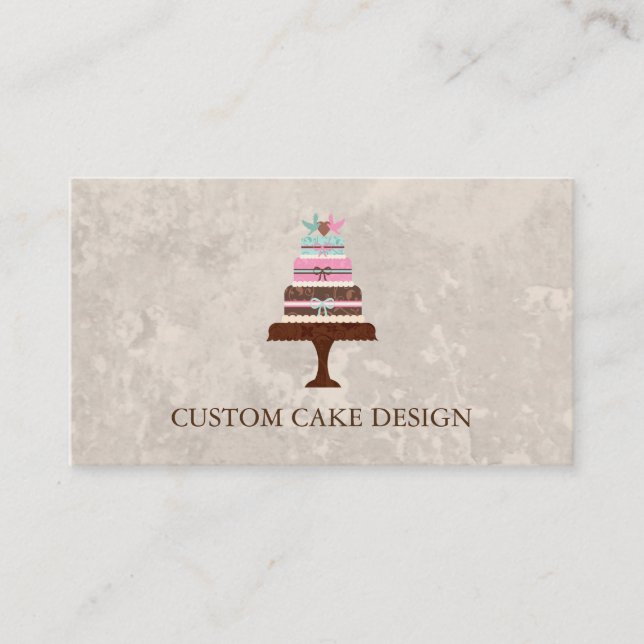 Elegant Anpassningsbar Cake Design dekorerar affär Visitkort (Framsida)