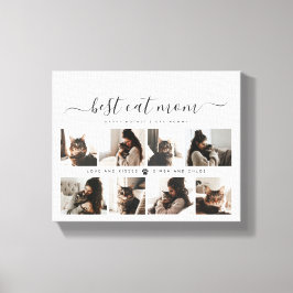 Elegant Anpassningsbar Cat Mamma Photo Collage Mor Canvastryck