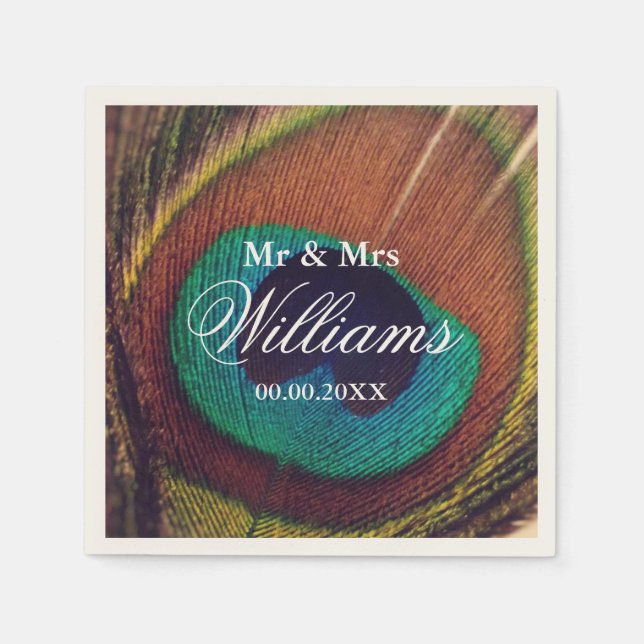 Elegant anpassningsbar chic för bröllopsfest av på pappersservett (Framsidan)