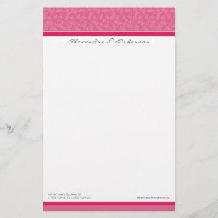 Elegant Anpassningsbar Designer Fuschia Stationery Brevpapper