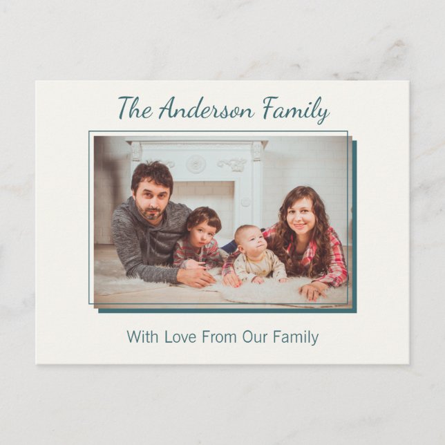 Elegant Anpassningsbar Family Photo Keepsak Vykort (Framsida)