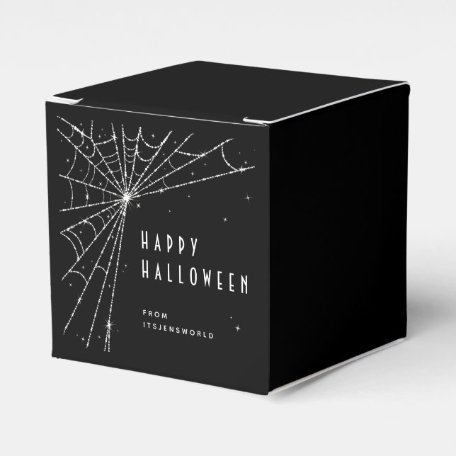 Elegant Anpassningsbar Färg Spindelnät Halloween Presentaskar (Framsidan Sidan)