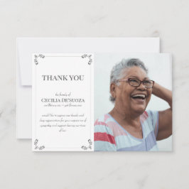 Elegant Anpassningsbar Fotosympati Funeral White Tack Kort