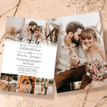 Elegant Anpassningsbar Fullt Photo Monogram Bröllo