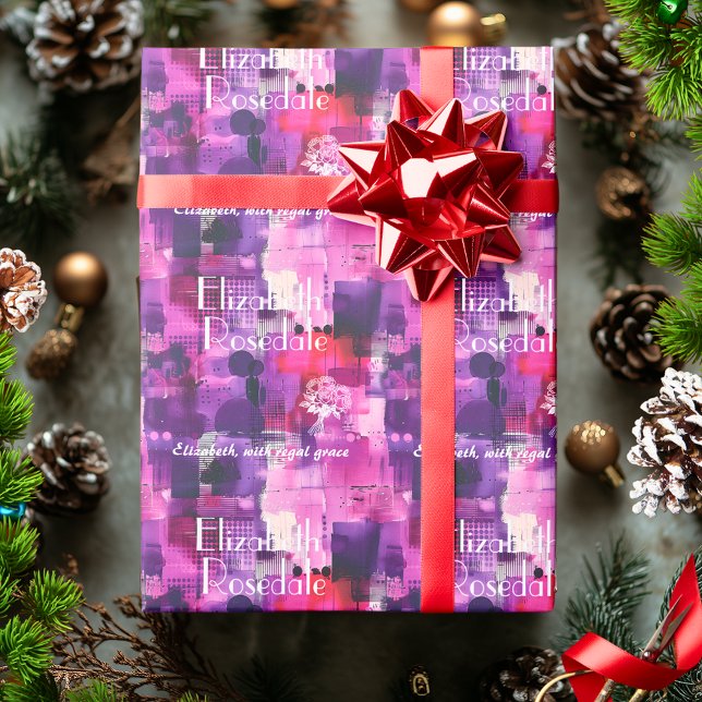 Elegant Anpassningsbar Gift Wrap med Lila Monochro Presentpapper (Skapare uppladdad)