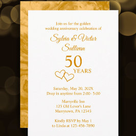 Elegant Anpassningsbar Golden 50-årsjubileum Party Inbjudningar