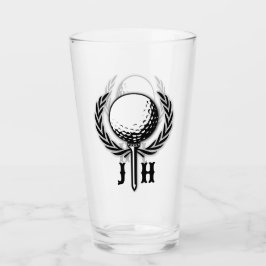 Elegant Anpassningsbar Golf Monogram Design Glaskopp