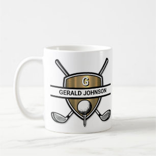 Elegant Anpassningsbar Golf Monogram Design Kaffemugg