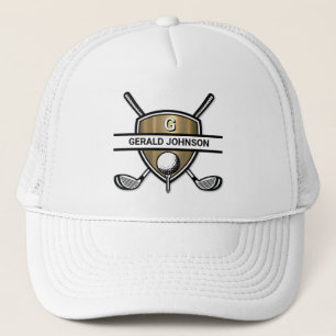 Elegant Anpassningsbar Golf Monogram Design Keps
