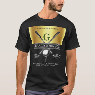 Elegant Anpassningsbar Golf Monogram Design T Shirt