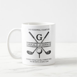 Elegant Anpassningsbar Golf Monogram Kaffemugg