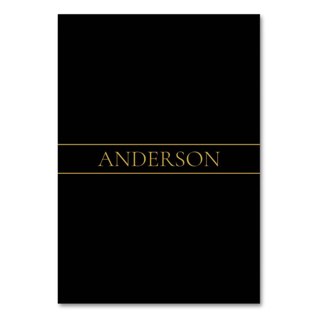 Elegant anpassningsbar guldbild & linjer bordsnummer (Framsidan)