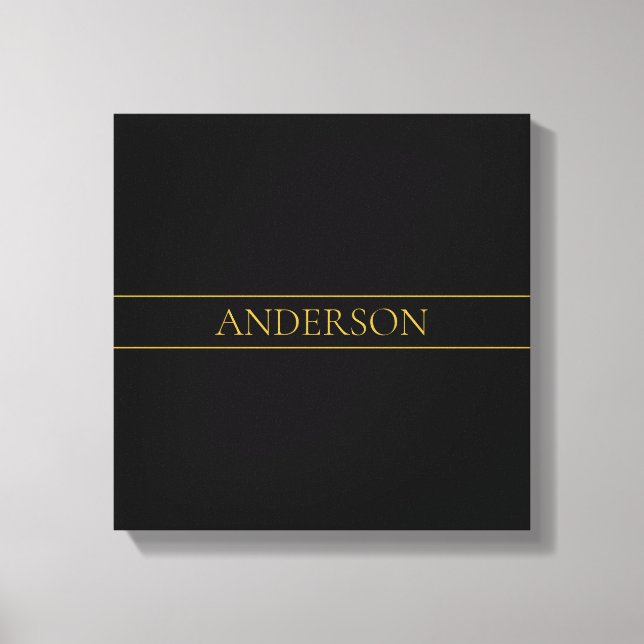 Elegant Anpassningsbar Guldtext & Linjer Canvastryck (Framsida)