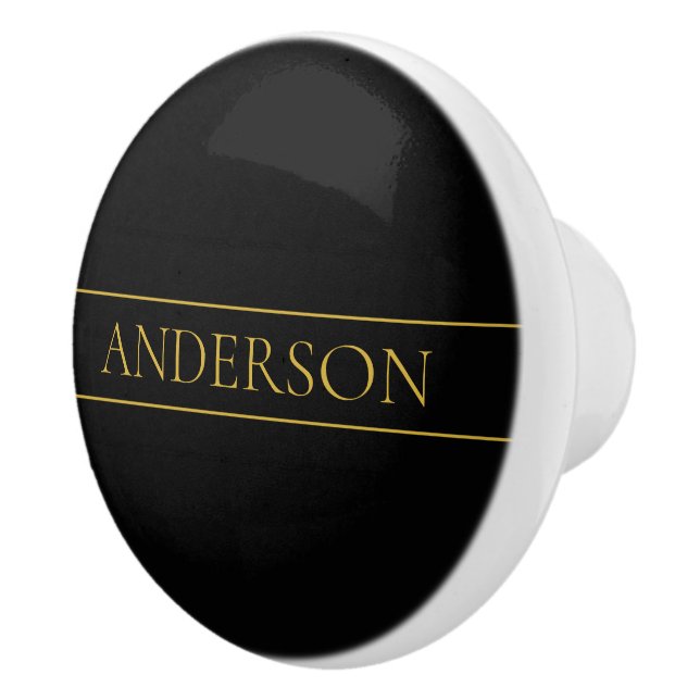 Elegant Anpassningsbar Guldtext & Linjer Knopp (Höger)