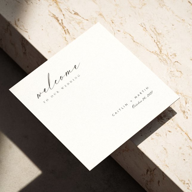 Elegant Anpassningsbar handskriven Bröllop Napkins Pappersservett (Elegant Custom Handwritten Wedding Napkins)