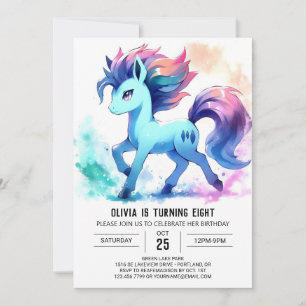 Elegant Anpassningsbar Horse Birthday Inbjudningar