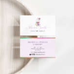 elegant-anpassningsbar-kakeriverksamhet visitkort<br><div class="desc">En färgstark logotyp med lila blommigtar och skript. Texten och färg kan vara personlig.</div>