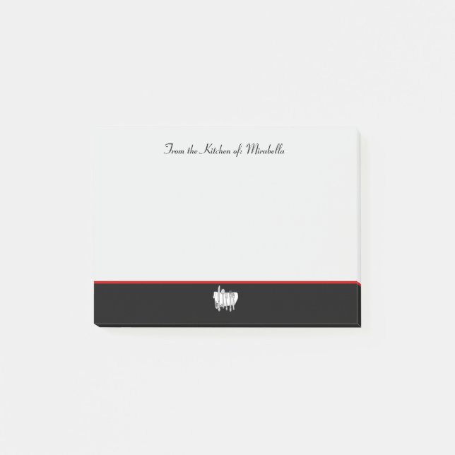 Elegant Anpassningsbar Kitchen of Silverware Post  Post-it Block (Framsida)