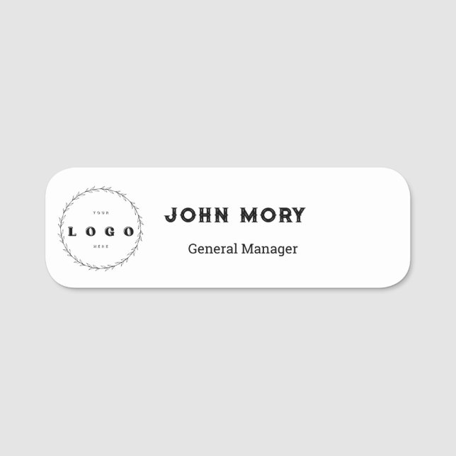 Elegant anpassningsbar Logotyp medarbetare namn br Namnbricka (Framsida)