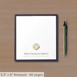 Elegant Anpassningsbar Logotyp Navy Blue Gräns Anteckningsblock