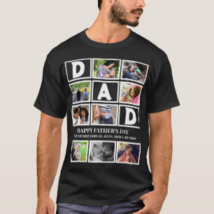 Elegant Anpassningsbar Lycklig Fars dag 9 Fotokoll T Shirt