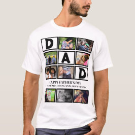 Elegant Anpassningsbar Lycklig Fars dag 9 Fotokoll T Shirt