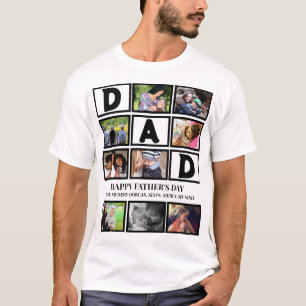 Elegant Anpassningsbar Lycklig Fars dag 9 Fotokoll T Shirt