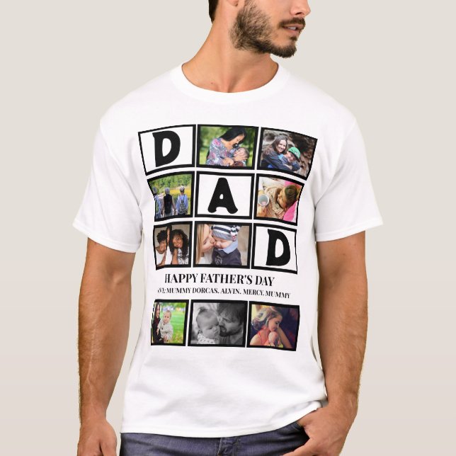 Elegant Anpassningsbar Lycklig Fars dag 9 Fotokoll T Shirt (Framsida)