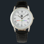 Elegant Anpassningsbar Monogram Gay LGBT Watch Armbandsur<br><div class="desc">Ett svart och vitt elegant med ett hbt-regnbåge i rand med en plats för din presentmottagares namn och ett första monogram för efternamn. En underbar gåva till alla som är homosexuella,  lesbiskar eller stolta medlemmar av HBT-gruppen.</div>