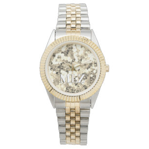 Elegant Anpassningsbar Monogram Glitter utseende Armbandsur