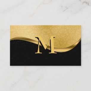 Elegant Anpassningsbar Monogram Guld Affärskort Visitkort