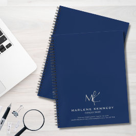 Elegant Anpassningsbar Monogram marin blå marin Si