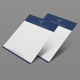 Elegant Anpassningsbar Monogram marin blå marin Si Brevhuvud