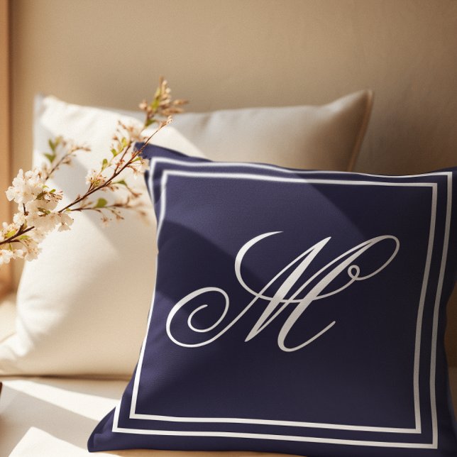 Elegant Anpassningsbar Monogram marinpil Kudde (Skapare uppladdad)