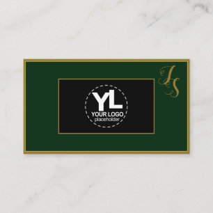 Elegant Anpassningsbar Monogram och Logotyp Mörk g Visitkort