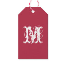 Elegant Anpassningsbar Monogram Red and White