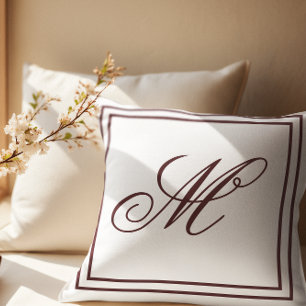 Elegant Anpassningsbar Monogram Vit projektion Kudde