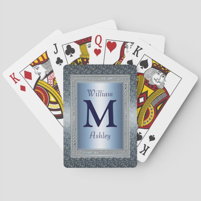 Elegant Anpassningsbar Monogramme-spelkort Casinokort (Baksidan)