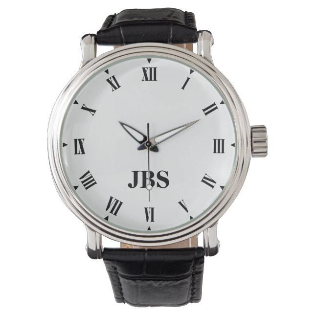 Elegant Anpassningsbar Monogrammed Watch med romer Armbandsur (Framsida)