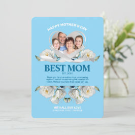 Elegant Anpassningsbar Mor's Day Photo Vit ros Car Inbjudningar